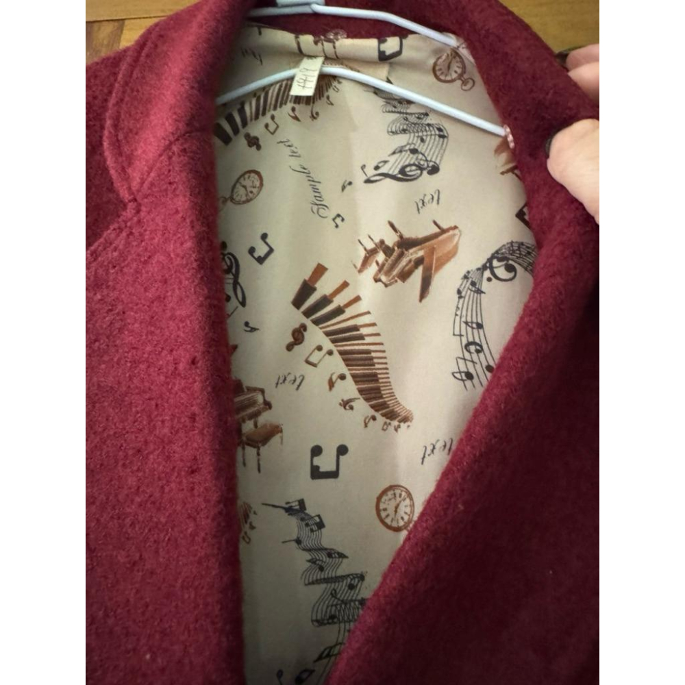 ❣️二手❣️酒紅色蝴蝶結女生大衣-細節圖4