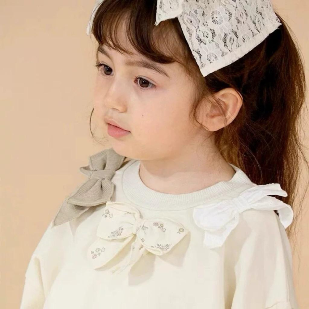 ❣️預購20天不含假日❣️日系日單uzu秋冬女童蝴蝶結可愛上衣90-130cm無領標-細節圖4