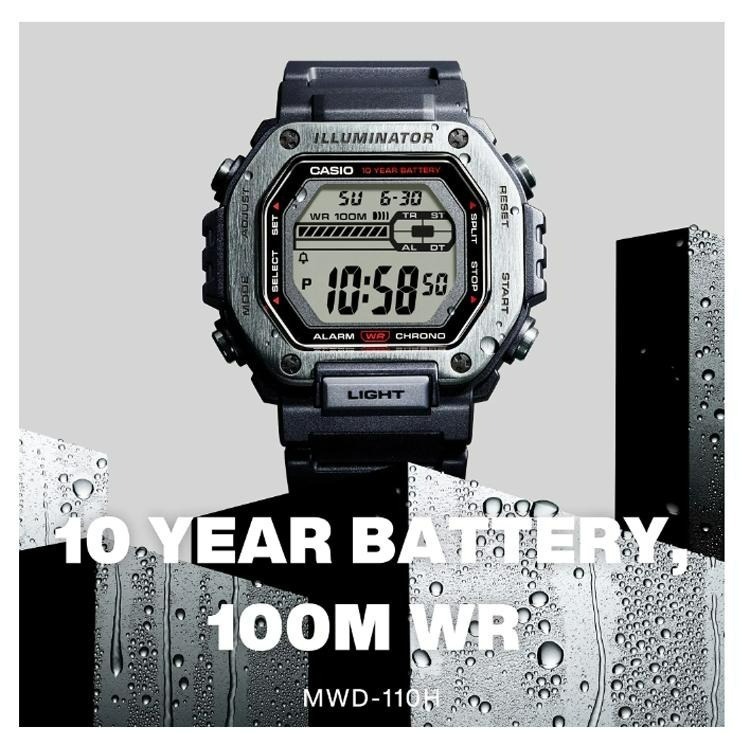 ⏰ACE⏰CASIO 卡西歐 MWD-110H 堅韌金屬方形防水十年電池運動電子腕錶 另有G-SHOCK MQ-24-細節圖2