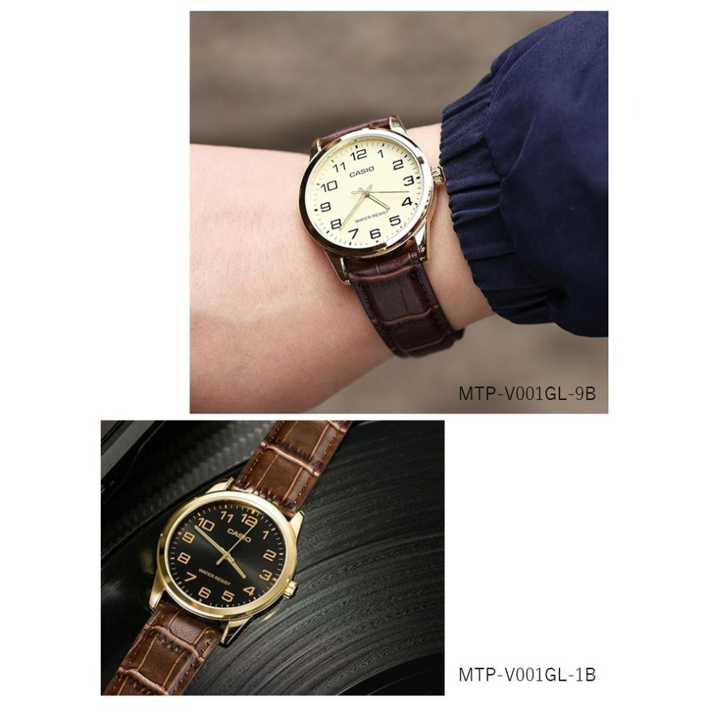 CASIO 卡西歐 MTP-V001GL 復古文青數字大錶面皮腕錶-細節圖3