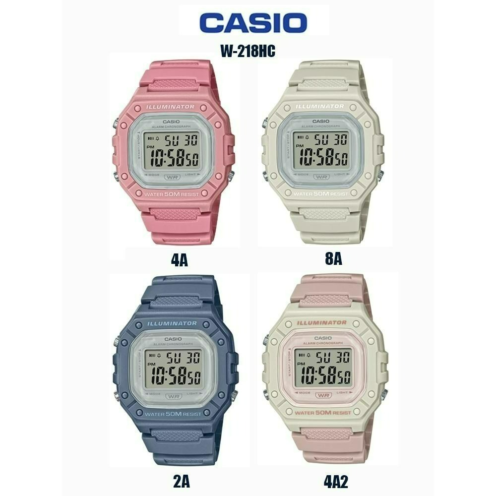 ⏰ACE⏰CASIO 卡西歐 W-218HC 復古方型繽紛LED多功能防水運動電子錶-細節圖2