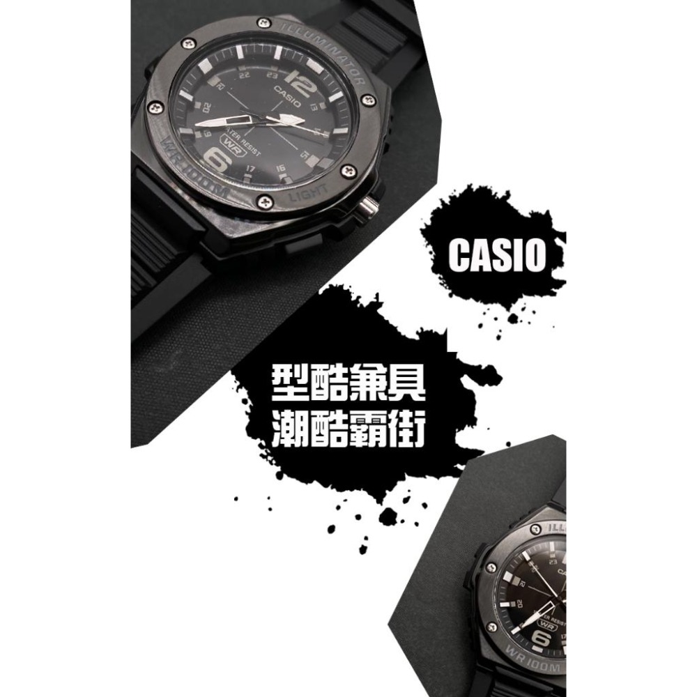 CASIO 卡西歐 金屬錶框100米LED照明防水運動矽膠指針錶 MWA-100HB-1A-細節圖2