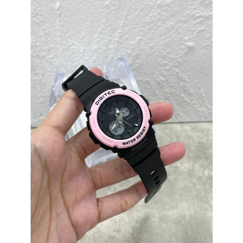 DIGITEC 數碼科技 清新小巧甜美雙顯電子手錶 游泳防水 運動手錶 100M防水 夜光 日期 星期顯示 休閒數字女錶-細節圖6