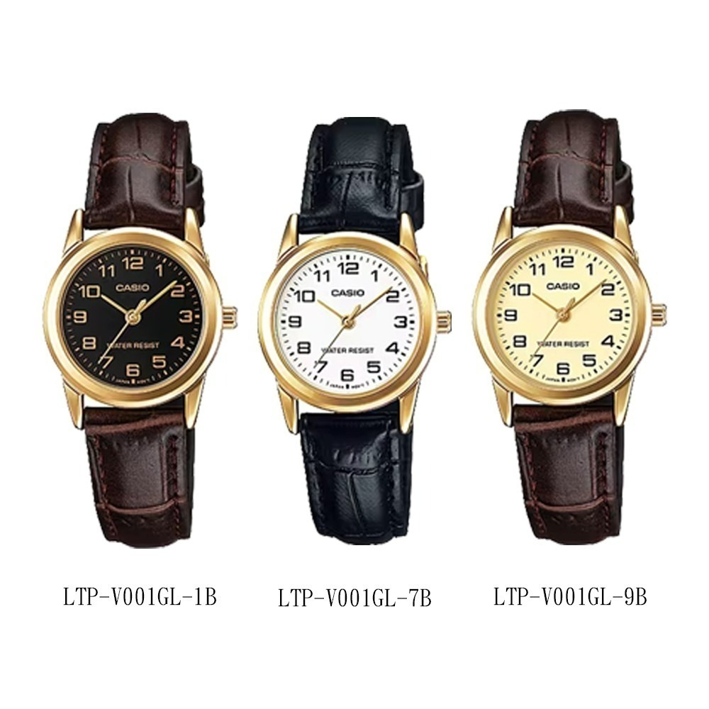 【CASIO 卡西歐】LTP-V001GL復古時尚典雅簡約數字刻度 壓紋皮革手錶-細節圖2