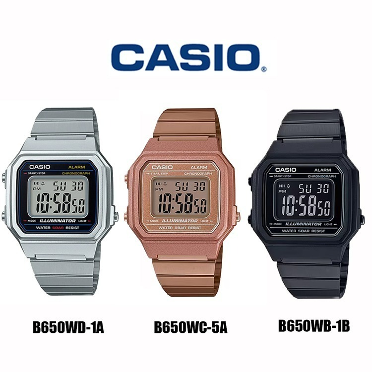 ⏰ACE⏰CASIO 卡西歐 B650WB-1B 時尚簡約方形雅致防水電子手錶-細節圖2