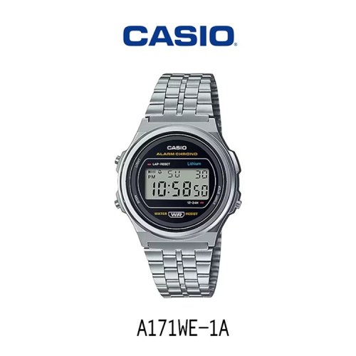 ⏰ACE⏰ 【愛時】CASIO 卡西歐 A171WE-1A 復古懷舊經典圓形金屬電子錶