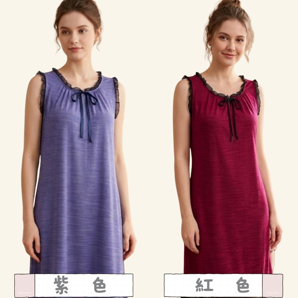 【MONTAGUT夢特嬌】65027 台灣製 無袖素面裙裝居家服 洋裝睡衣/裙裝睡衣 共2色-細節圖6
