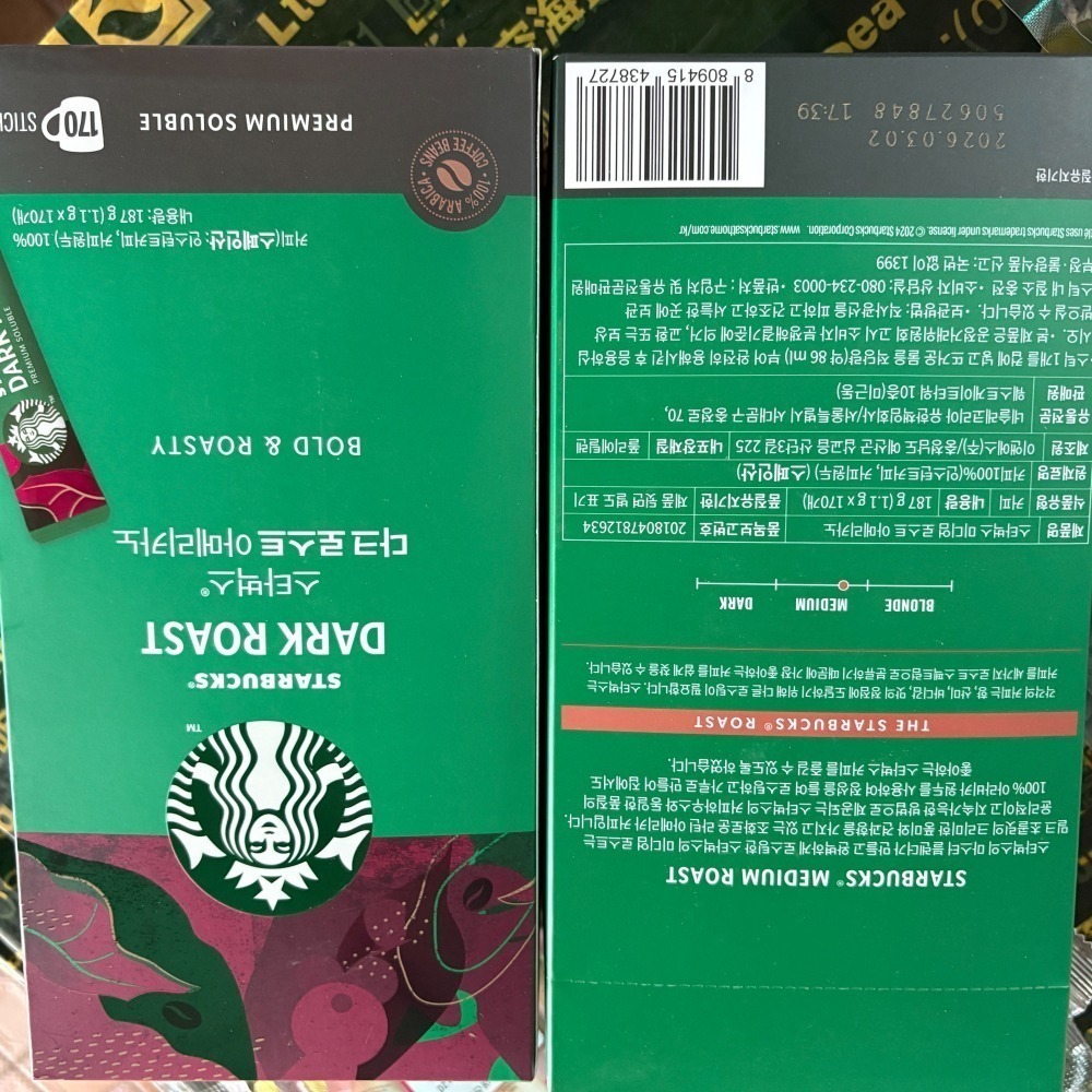 效期2026年8月~韓國星巴克中度烘培 深度烘培 1.1G咖啡粉隨手包170入-細節圖3