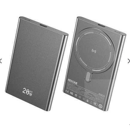 【WEKOME】超薄雙彈窗磁吸無線快充PD20W行動電源5000mAh-規格圖1