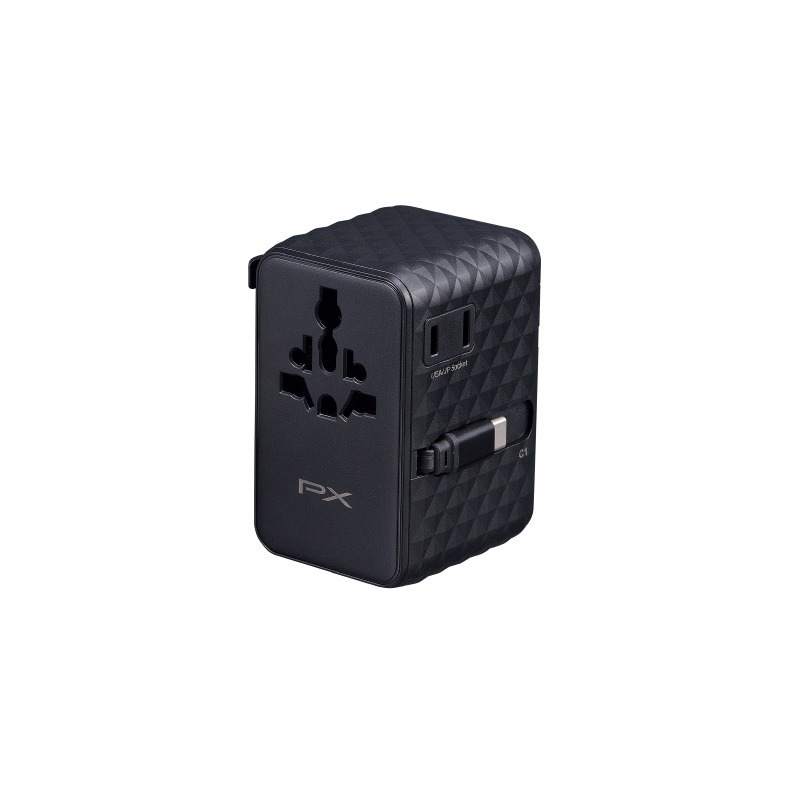 PX大通 70W 萬國充 內建CC線 氮化鎵萬國充電器 萬國轉接頭 萬國插頭 Type C + USB A旅行轉接插座-細節圖2