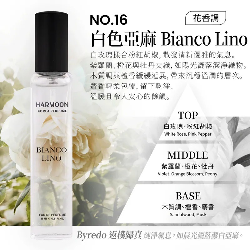 【HARMOON】致敬經典系列香水15ml 韓國訂製香氛 香氛日常 精緻還原 溫柔奢華-規格圖8
