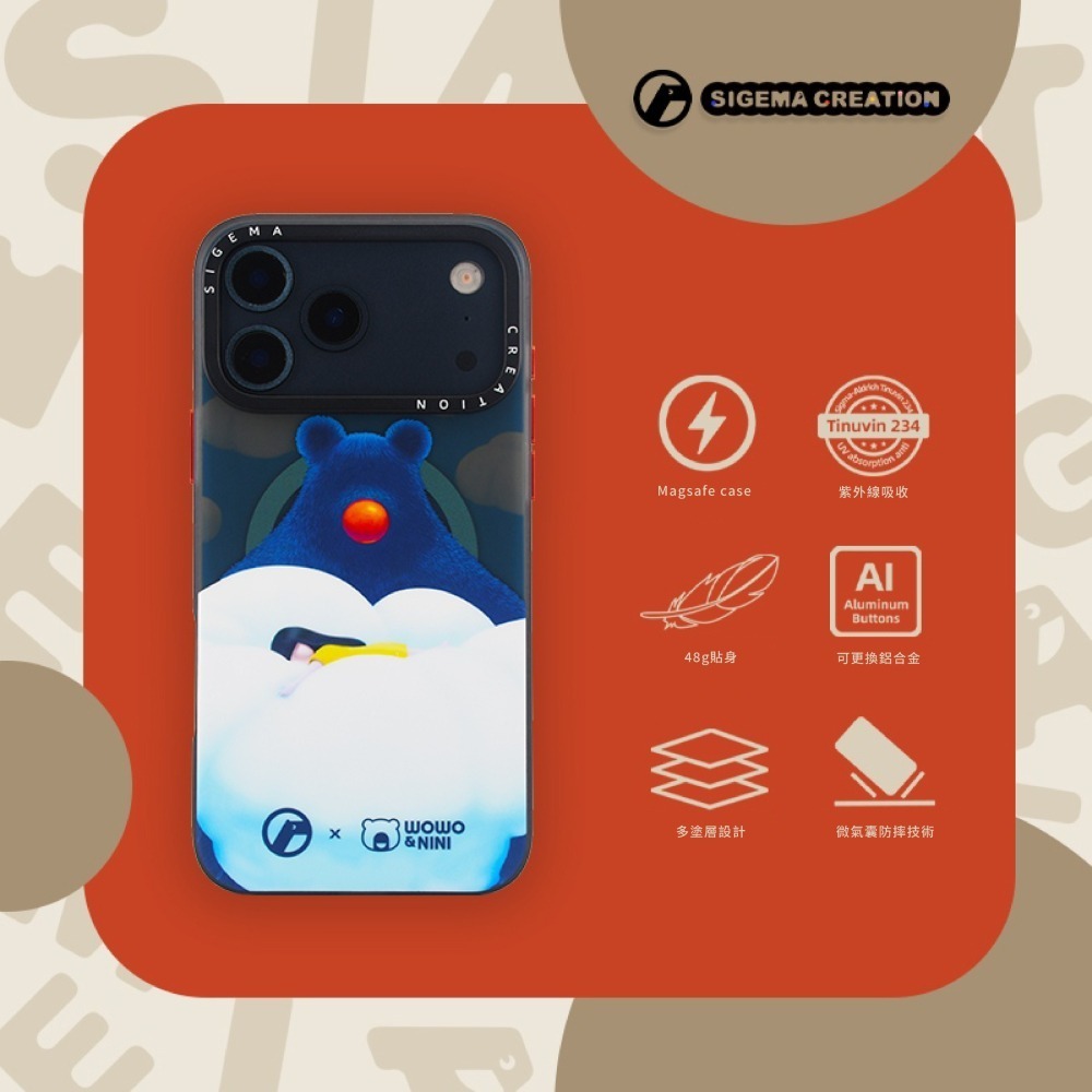 【現貨】SigemaCreationiPhoneCases x WOWO&NINI 17/18Pro/Max｜飛象國際-細節圖3