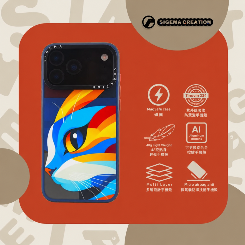 【現貨】Sigema Creation iPhone Cases x 貓德里安 17/18 Pro/Max｜飛象國際-細節圖4