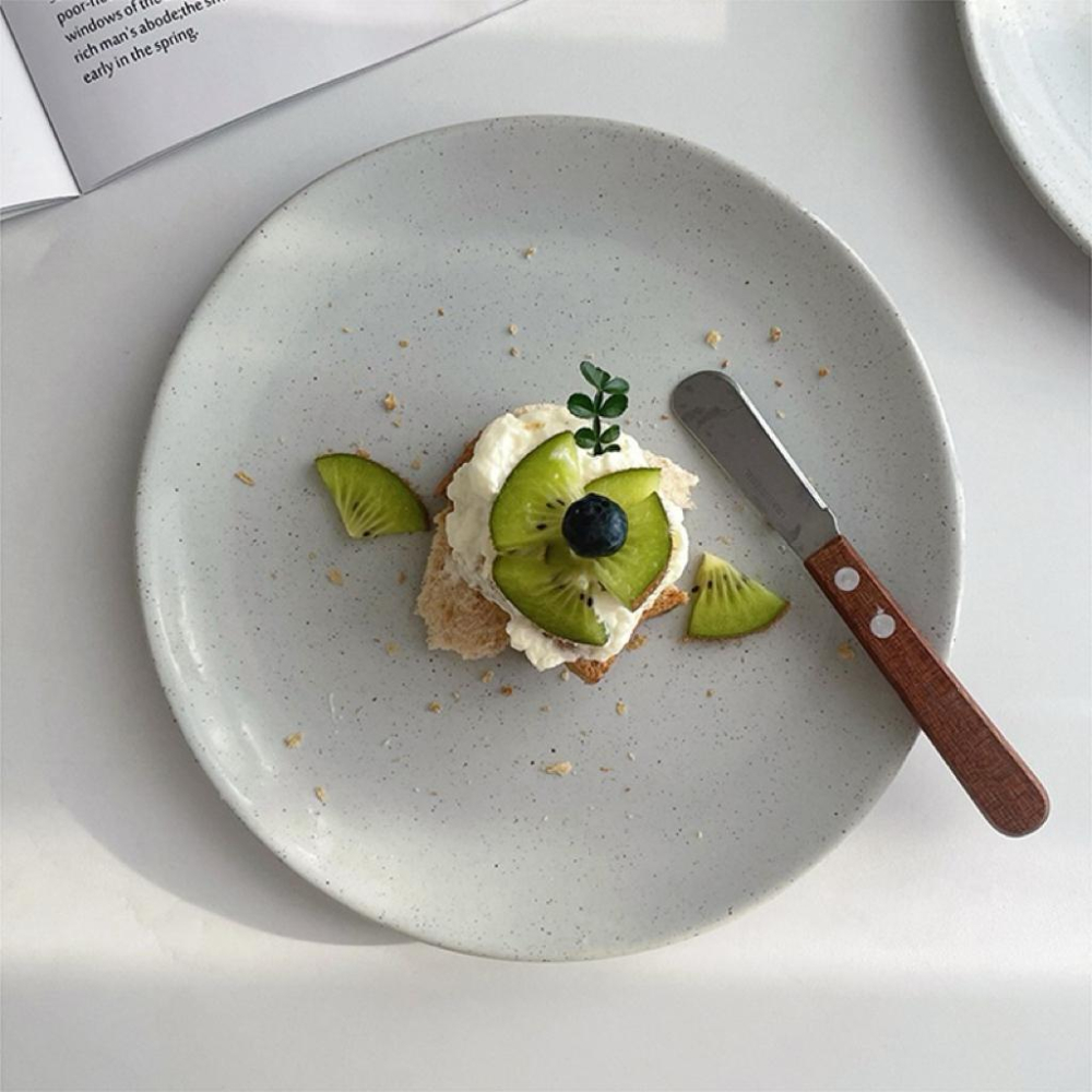 西式餐盤 陶瓷盤 陶瓷盤子 早餐盤 水果盤 點心盤 甜點盤 侘寂風餐盤 芝麻釉餐盤 餐盤 沙拉盤 盤 PT003-細節圖2