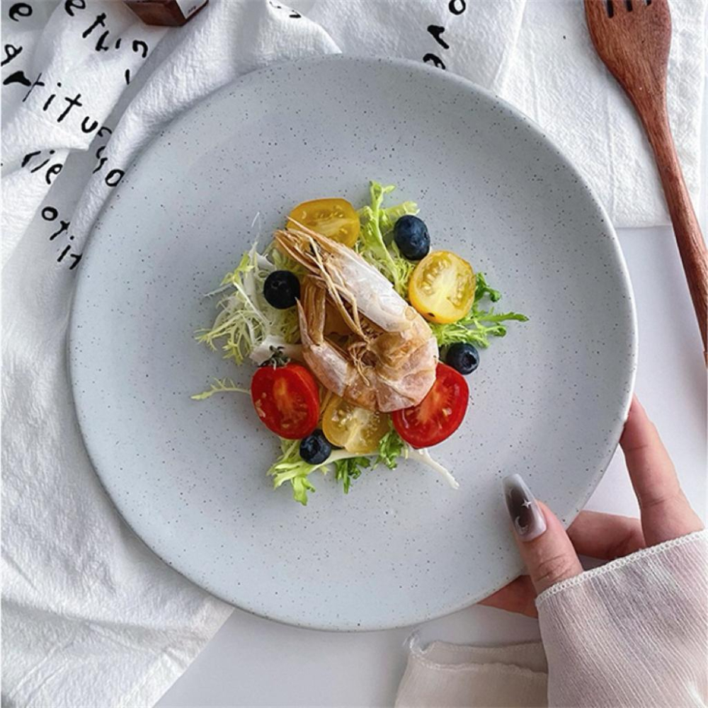 西式餐盤 陶瓷盤 陶瓷盤子 早餐盤 水果盤 點心盤 甜點盤 侘寂風餐盤 芝麻釉餐盤 餐盤 沙拉盤 盤 PT003-細節圖3