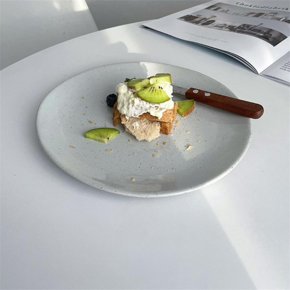 西式餐盤 陶瓷盤 陶瓷盤子 早餐盤 水果盤 點心盤 甜點盤 侘寂風餐盤 芝麻釉餐盤 餐盤 沙拉盤 盤 PT003-細節圖4