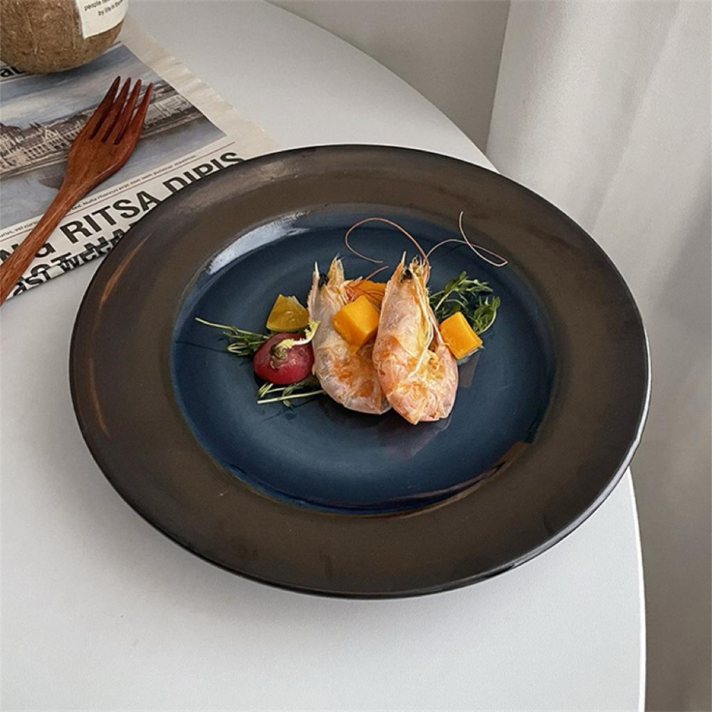 日式餐盤 復古餐盤 餐盤 盤 盤子 圓盤 特色復古藝術餐盤 日式ins 陶瓷餐盤 沙拉盤 西餐盤 PT005-細節圖2