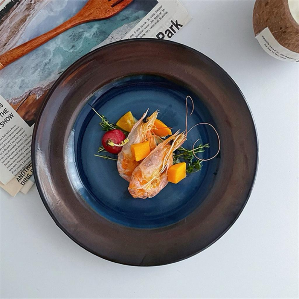 日式餐盤 復古餐盤 餐盤 盤 盤子 圓盤 特色復古藝術餐盤 日式ins 陶瓷餐盤 沙拉盤 西餐盤 PT005-細節圖3