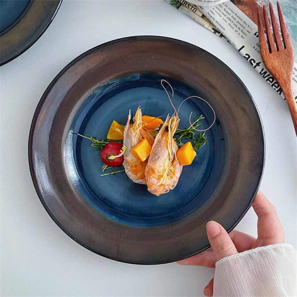 日式餐盤 復古餐盤 餐盤 盤 盤子 圓盤 特色復古藝術餐盤 日式ins 陶瓷餐盤 沙拉盤 西餐盤 PT005-細節圖4