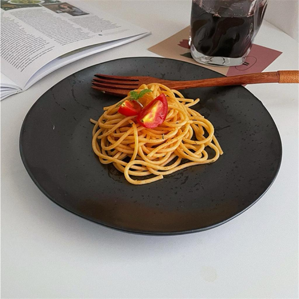 黑色盤子 西餐盤 盤 餐盤 盤子 點心盤 早餐盤 甜點盤 日式餐盤 西餐盤 黑色餐盤 早午餐盤 北歐餐盤 PT006-細節圖3