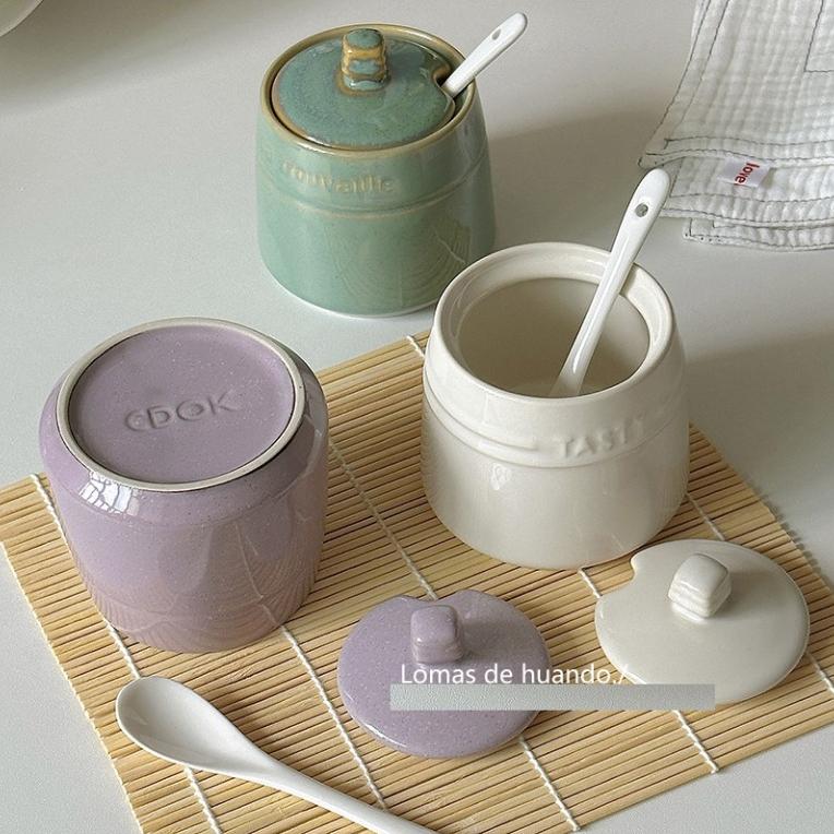 復古調味罐 鹽罐 糖罐 陶瓷調味罐 調味瓶 辣椒油罐 復古風 ins風 TW001-細節圖3