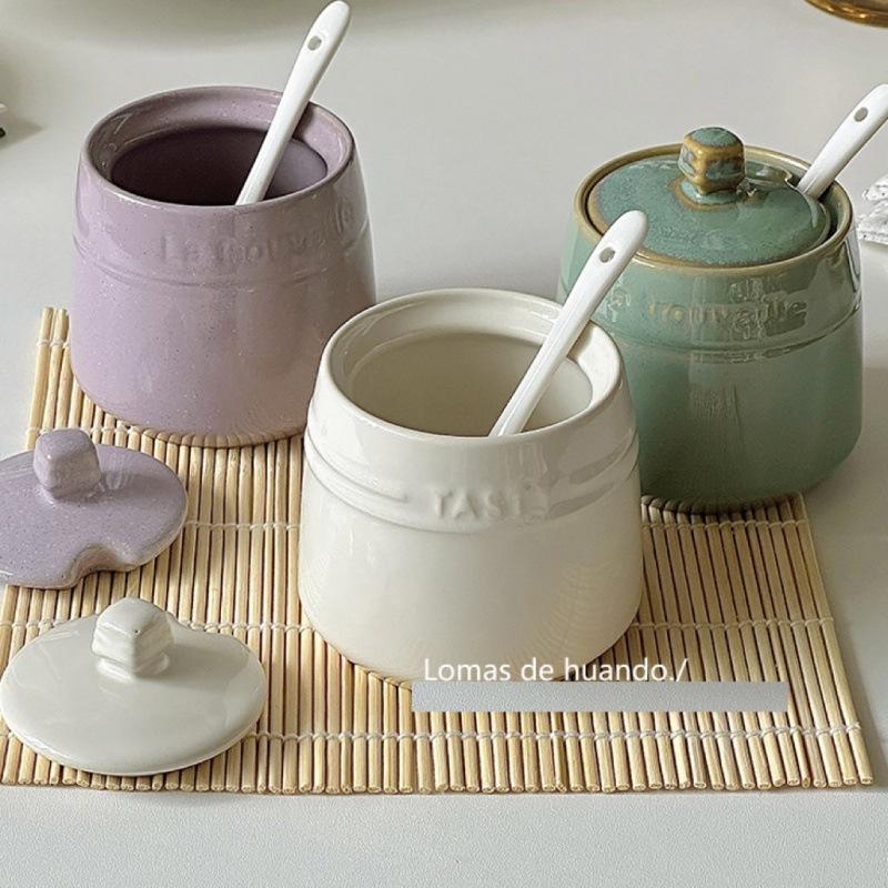 復古調味罐 鹽罐 糖罐 陶瓷調味罐 調味瓶 辣椒油罐 復古風 ins風 TW001-細節圖4