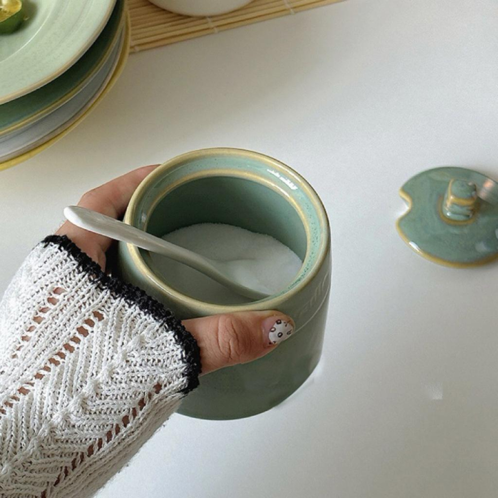 復古調味罐 鹽罐 糖罐 陶瓷調味罐 調味瓶 辣椒油罐 復古風 ins風 TW001-細節圖5