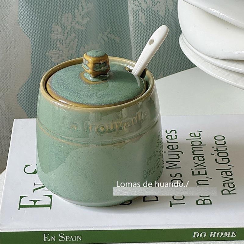 復古調味罐 鹽罐 糖罐 陶瓷調味罐 調味瓶 辣椒油罐 復古風 ins風 TW001-細節圖6