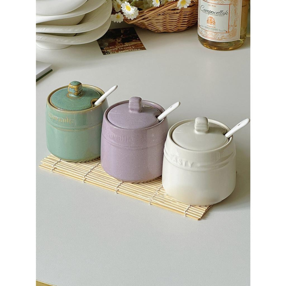 復古調味罐 鹽罐 糖罐 陶瓷調味罐 調味瓶 辣椒油罐 復古風 ins風 TW001-細節圖8