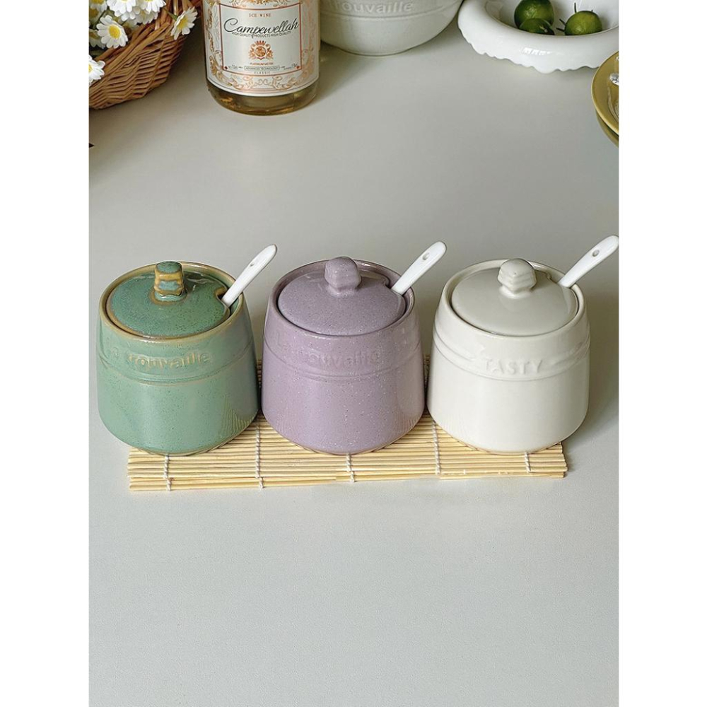 復古調味罐 鹽罐 糖罐 陶瓷調味罐 調味瓶 辣椒油罐 復古風 ins風 TW001-細節圖9