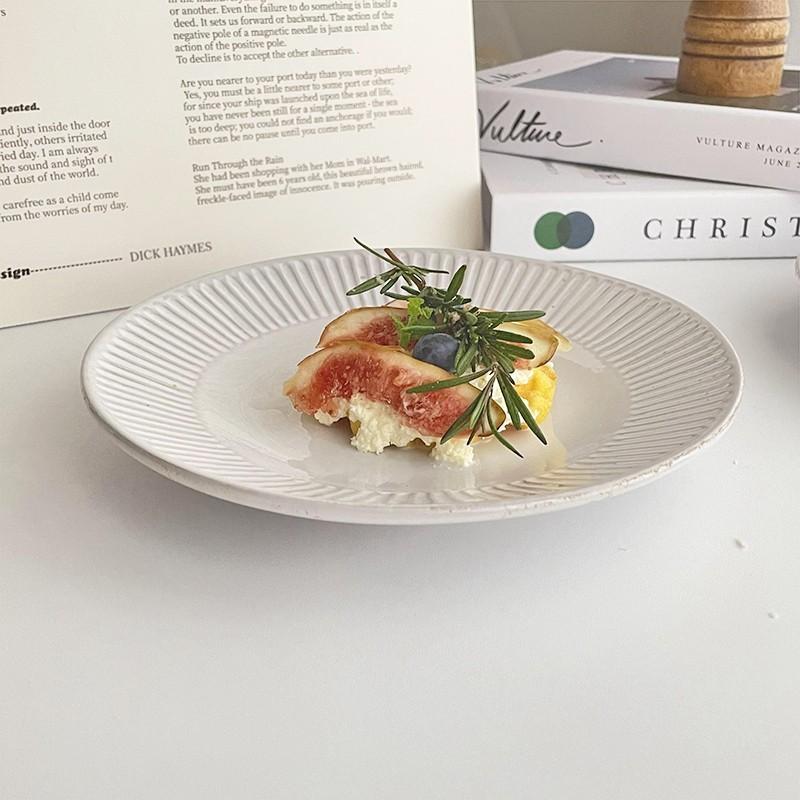 莫蘭迪高級浮雕餐盤 歐式餐盤 西餐盤 浮雕餐盤 ins風 PT007-細節圖2