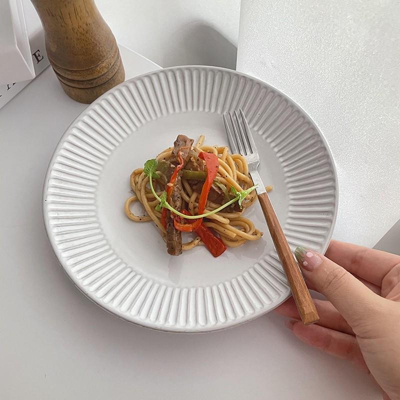 莫蘭迪高級浮雕餐盤 歐式餐盤 西餐盤 浮雕餐盤 ins風 PT007-細節圖3