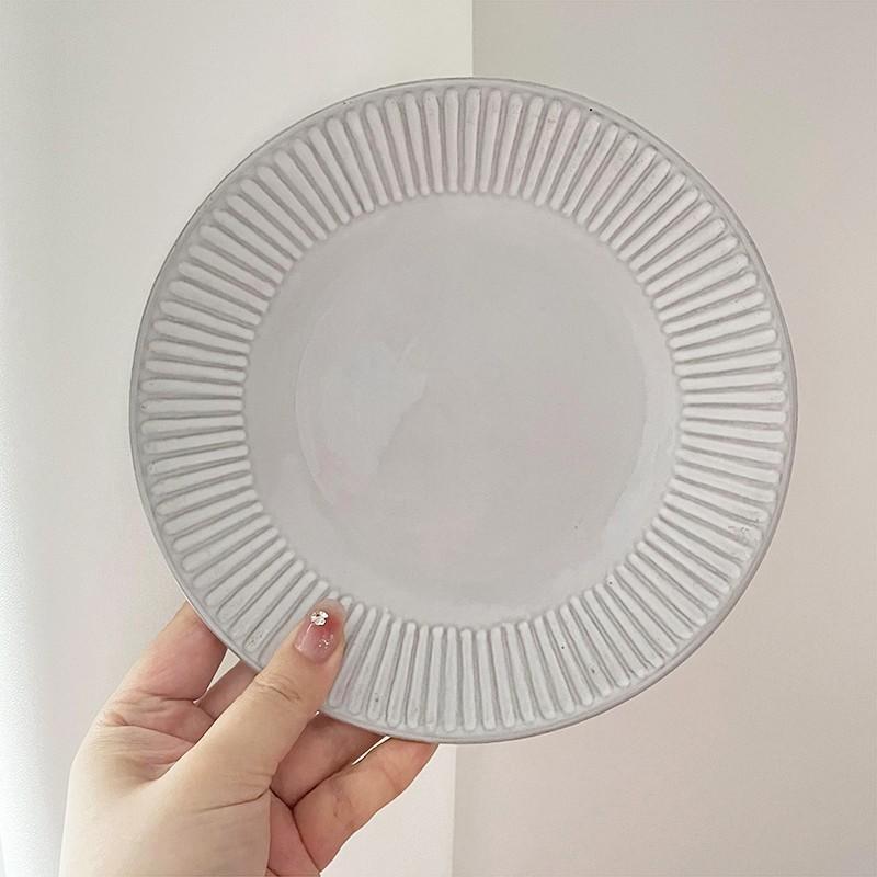 莫蘭迪高級浮雕餐盤 歐式餐盤 西餐盤 浮雕餐盤 ins風 PT007-細節圖4