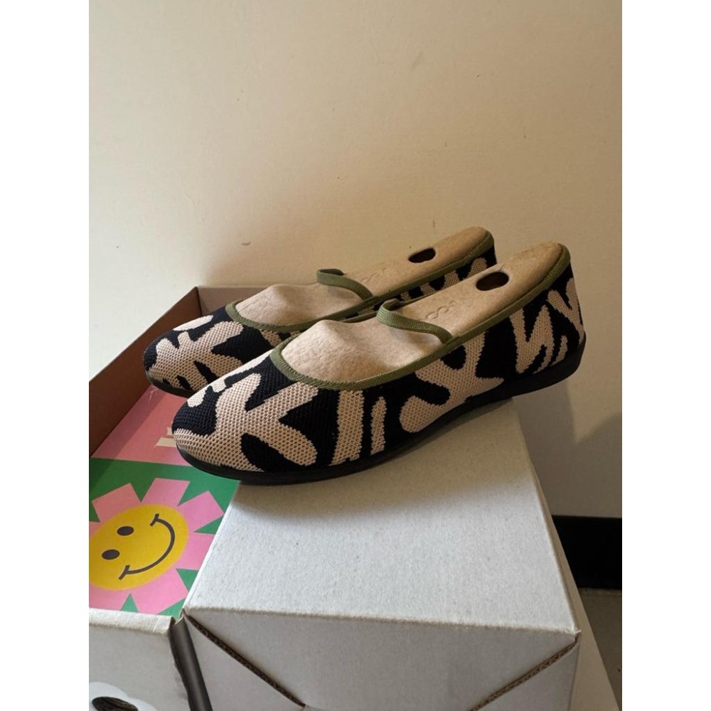 二手 Inooknit 熱帶平底鞋 綠熱帶葉紋  US6-細節圖2