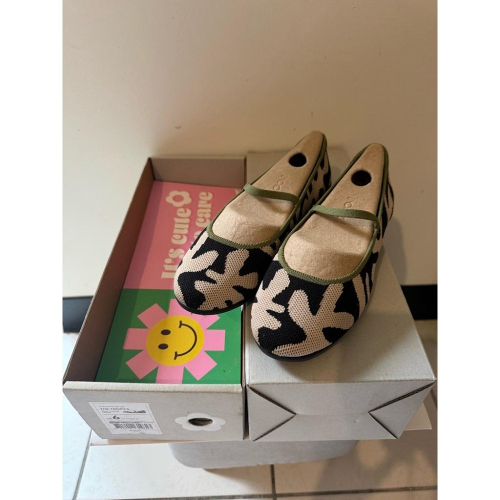 二手 Inooknit 熱帶平底鞋 綠熱帶葉紋  US6-細節圖3