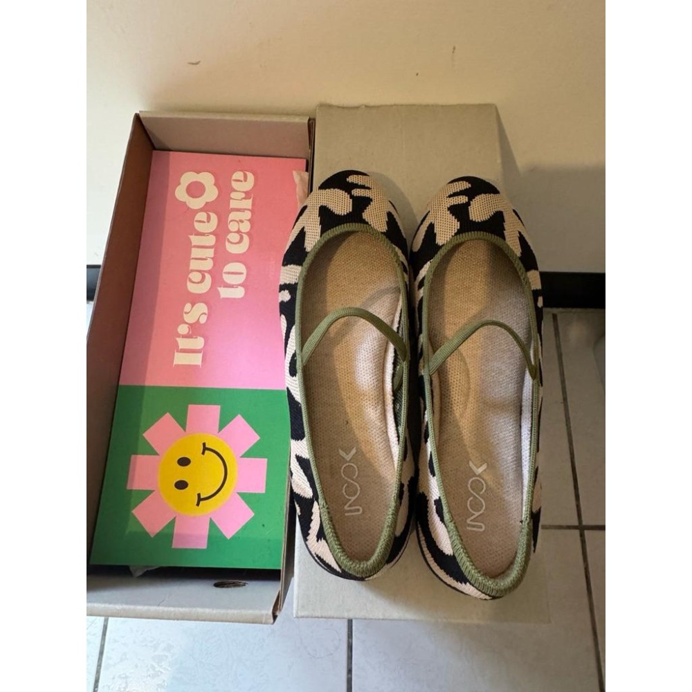 二手 Inooknit 熱帶平底鞋 綠熱帶葉紋  US6-細節圖6