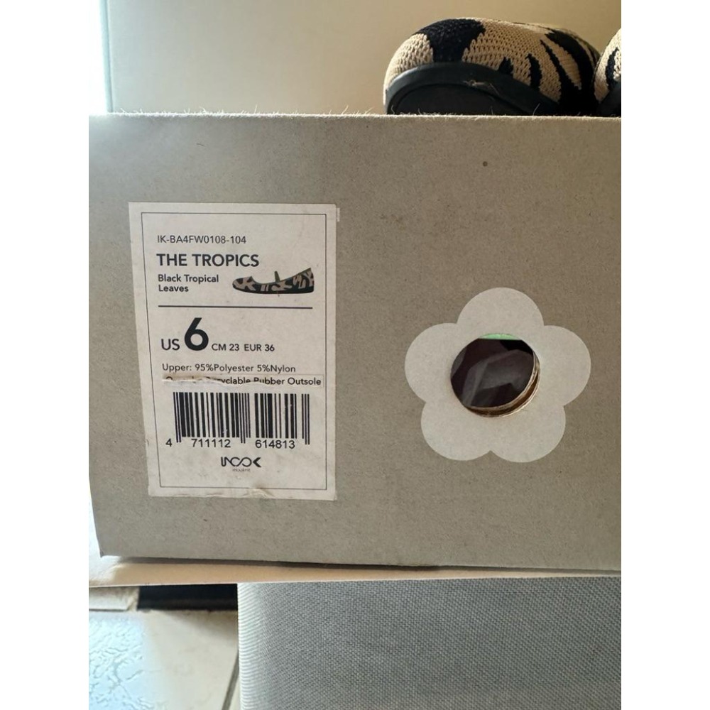 二手 Inooknit 熱帶平底鞋 綠熱帶葉紋  US6-細節圖7