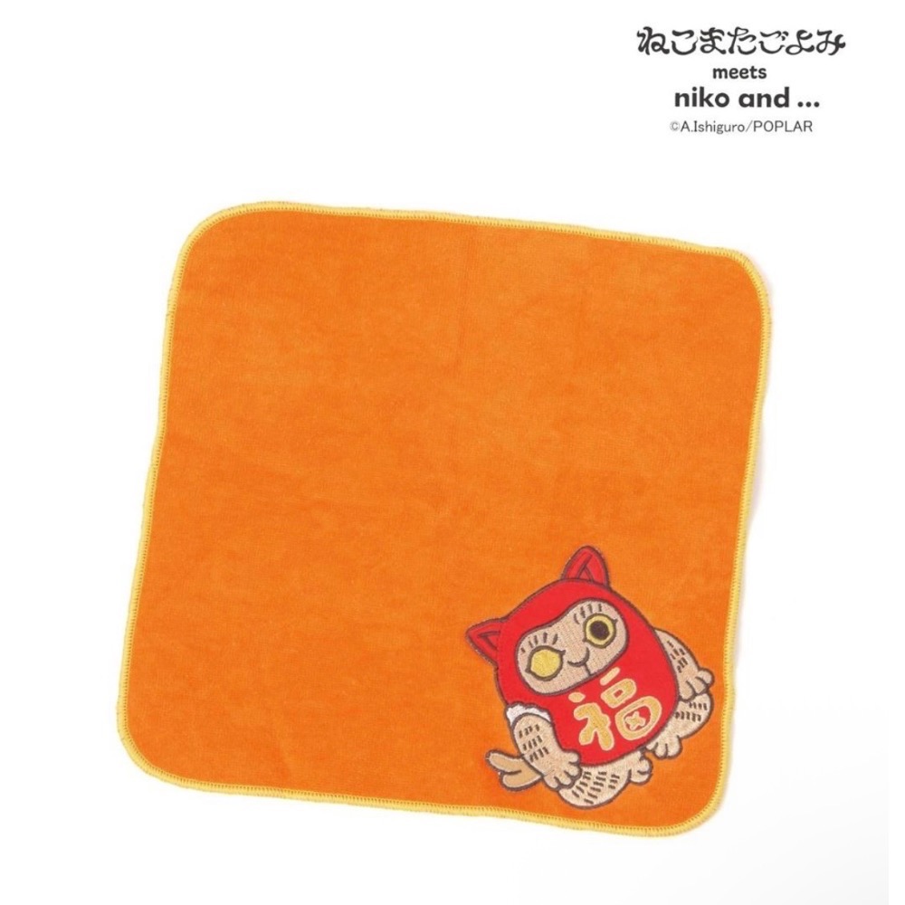 全新 niko and【不可思議的貓妖生活曆】方巾手帕-二色-細節圖2