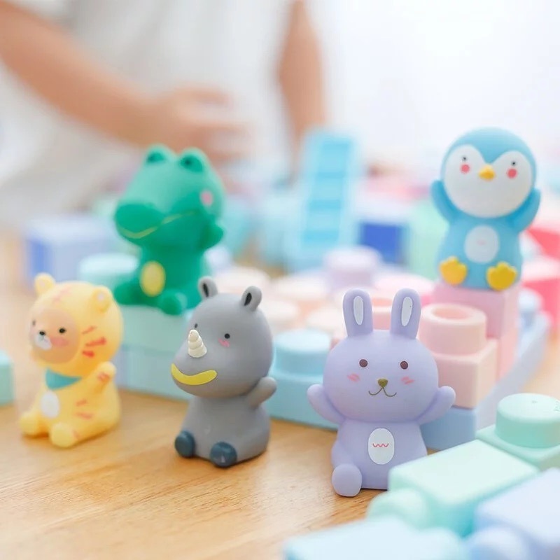 【MOOMU】 動物造型手指積木公仔 5入(內附平裝繪本) 兒童玩具-細節圖5