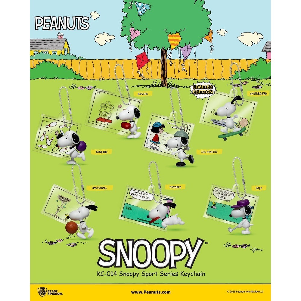 【野獸國】KC-014 史努比運動系列場景吊飾組 盲盒套組 (6入)-細節圖2