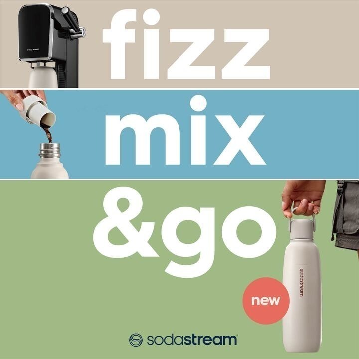 【恆隆行】SodaStream 隨我行碳酸不鏽鋼保冷瓶 (深海藍/銀月沙) 900ml (打氣使用注水上限745ml)-細節圖4