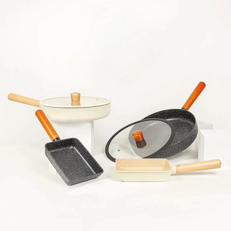 【LMG】日式雪藏平底鍋 28cm (附玻璃蓋) ❘ 平底鍋 炒鍋 不沾鍋 鍋子 平煎鍋 平底鍋 所有爐具皆適用-細節圖2