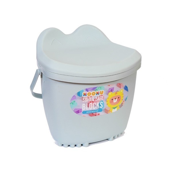 【MOOMU】 香草軟積木蛙蛙收納桶 120pcs/組 馬卡龍色 玩具 台灣公司貨 兒童節 禮物-細節圖2