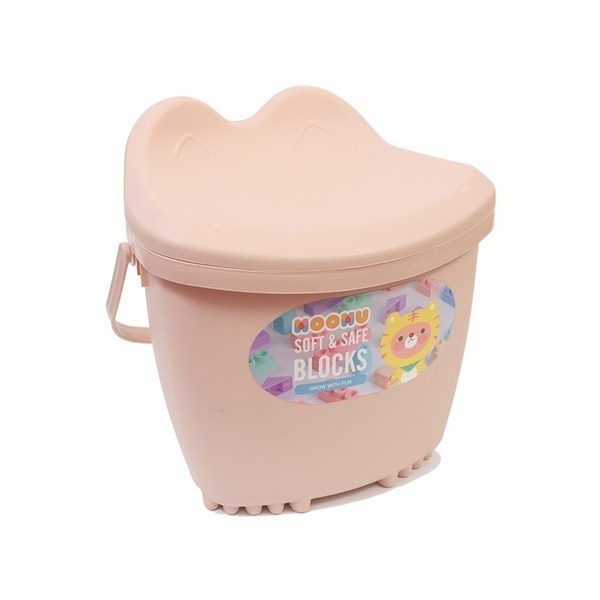 【MOOMU】 香草軟積木蛙蛙收納桶 120pcs/組 馬卡龍色 玩具 台灣公司貨 兒童節 禮物-細節圖3