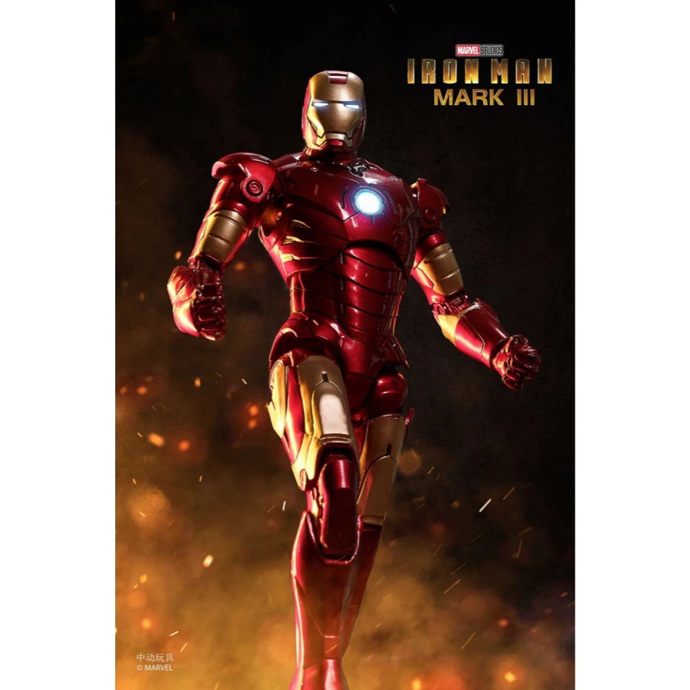 【野獸國】中動 鋼鐵人 Mark III 7吋可動人偶 發光款-細節圖9