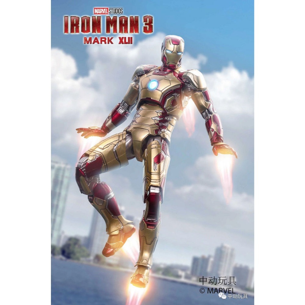 【野獸國】中動 鋼鐵人 Mark 42 7吋可動人偶 發光款-細節圖8