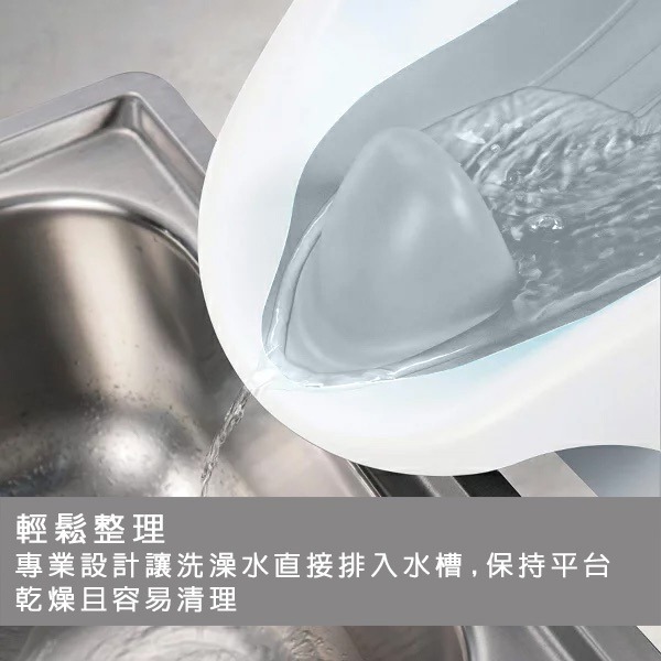 【SUMME】可調式時尚摺疊洗澡躺椅（灰）三段式可調整 可摺疊式設計 易擦拭快乾背墊材質 流線型排⽔設計-細節圖4