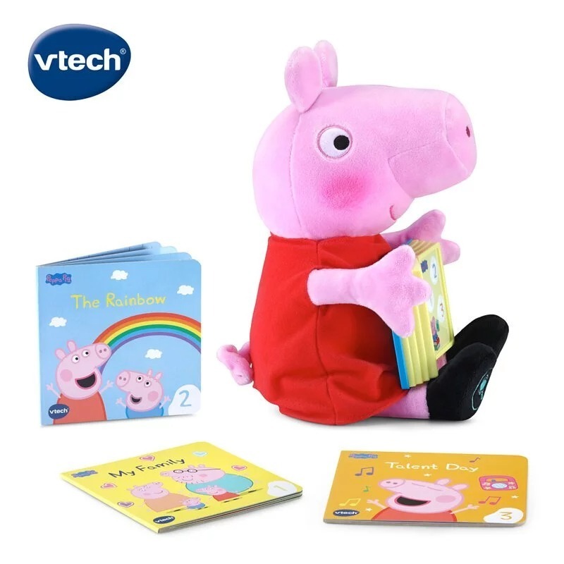 【Vtech】粉紅豬小妹-2合1互動故事偶  授權佩佩豬 玩偶 故事書-細節圖3