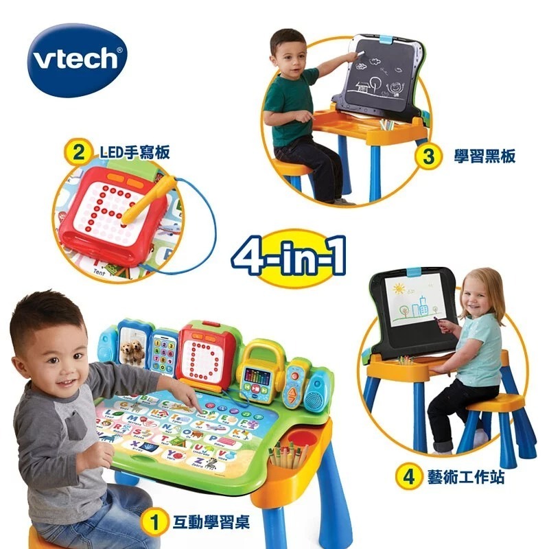 【Vtech】 4合1多功能互動學習點讀寫桌椅組(具備可擴充學習主題套卡功能)-細節圖3