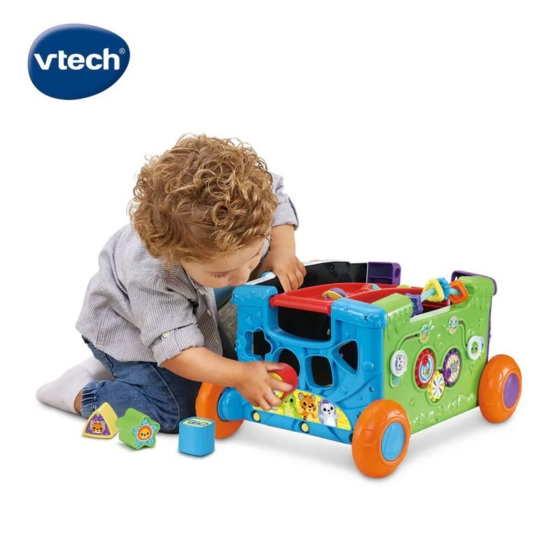 【Vtech】 2合1探索學習手拉車  手拉車 玩具車 騎乘玩具 聲光玩具 手拉車 探索 活動 收納-細節圖3